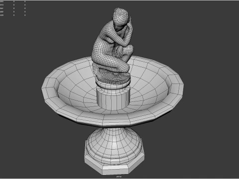 Fontana classica con statua di Venere accovacciata Modello 3D