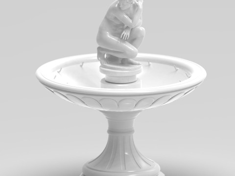 Classical Fountain with Crouching Venus Statue 3D print 3D Принт Модель