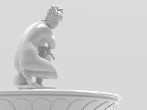 Классический фонтан со статуей Крадущейся Венеры 3D-печать 3D Принт Модель