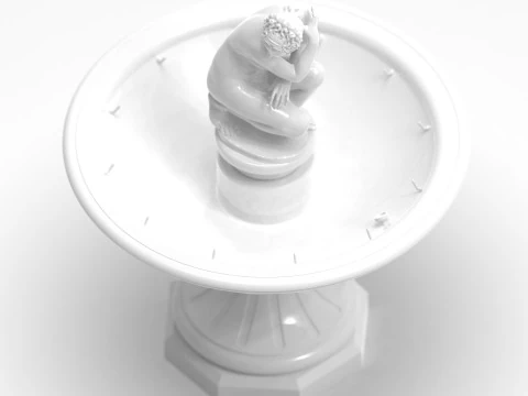 Классический фонтан со статуей Крадущейся Венеры 3D-печать 3D Принт Модель