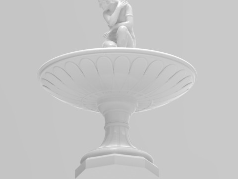 Classical Fountain with Crouching Venus Statue 3D print Modelo de Impressão 3D