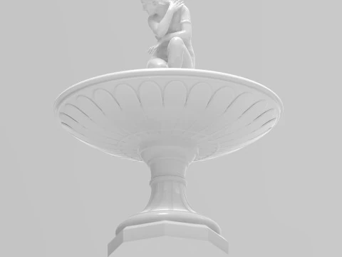 Классический фонтан со статуей Крадущейся Венеры 3D-печать 3D Принт Модель