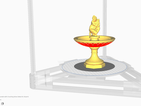 Classical Fountain with Crouching Venus Statue 3D print Modelo de Impressão 3D
