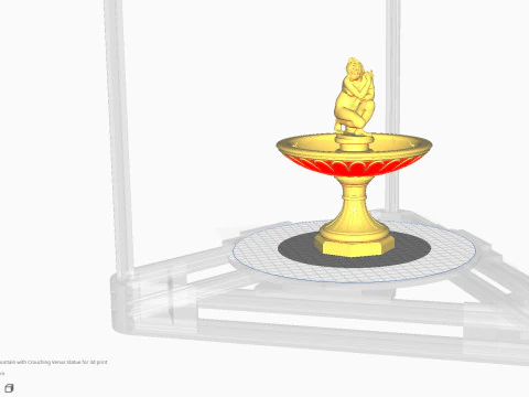 Классический фонтан со статуей Крадущейся Венеры 3D-печать 3D Принт Модель