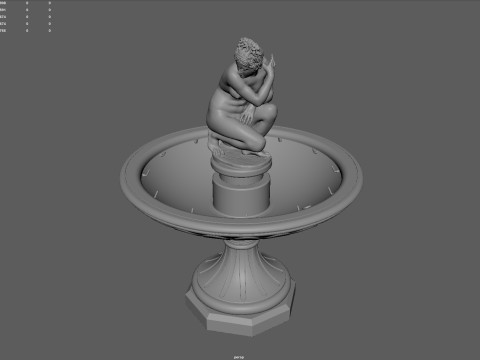Classical Fountain with Crouching Venus Statue 3D print Modelo de Impressão 3D