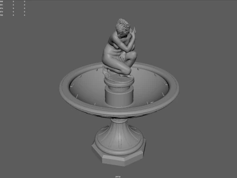 Классический фонтан со статуей Крадущейся Венеры 3D-печать 3D Принт Модель