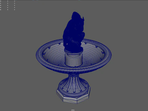 Классический фонтан со статуей Крадущейся Венеры 3D-печать 3D Принт Модель