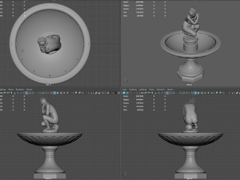 Classical Fountain with Crouching Venus Statue 3D print Modelo de Impressão 3D