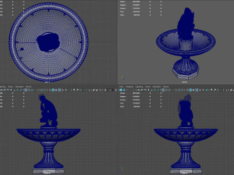 Классический фонтан со статуей Крадущейся Венеры 3D-печать 3D Принт Модель