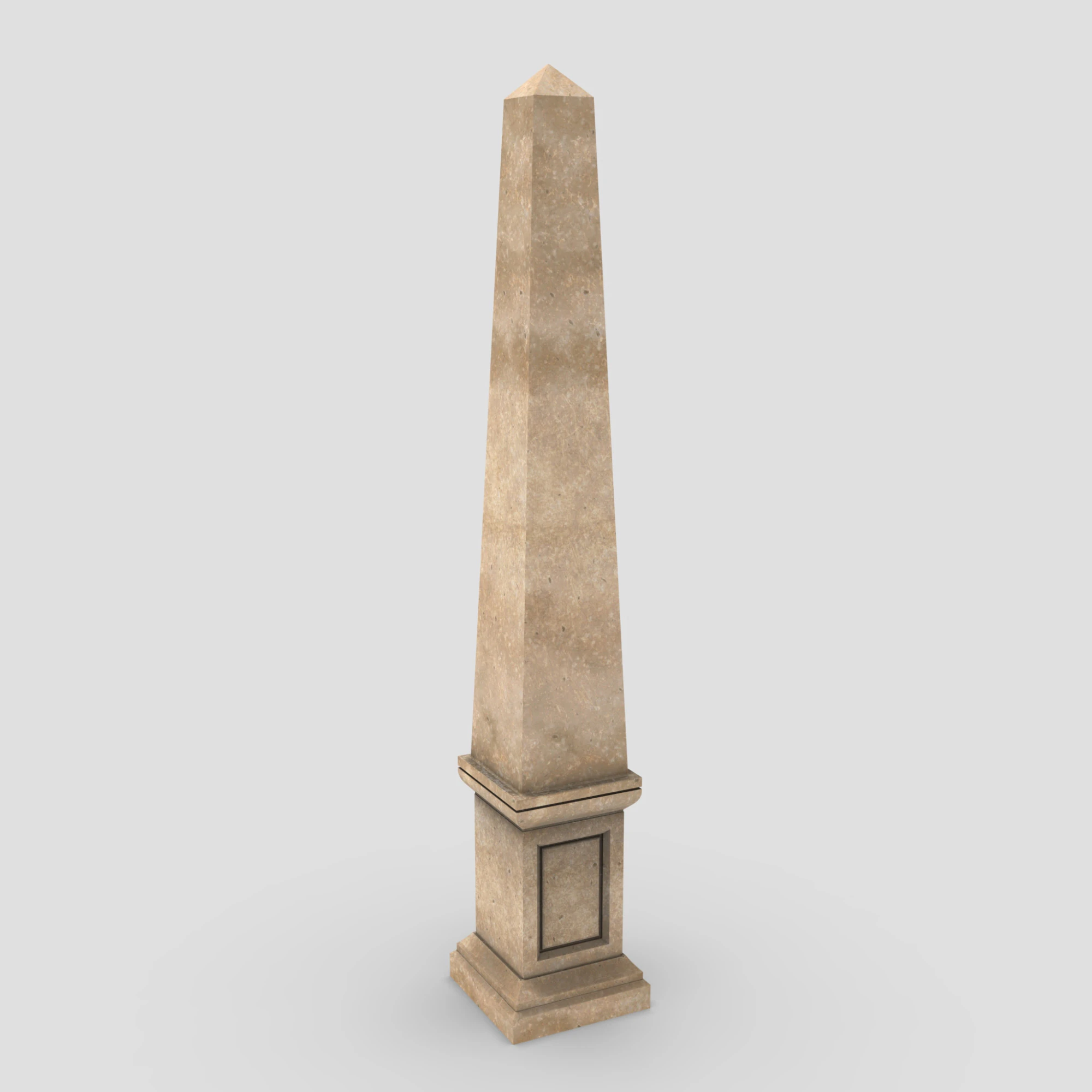 Obelisco de pedra minimalista pronto para jogo em 3D para impressão PBR 4K Modelo 3D .c4d .max .obj .3ds .fbx .stl .blend