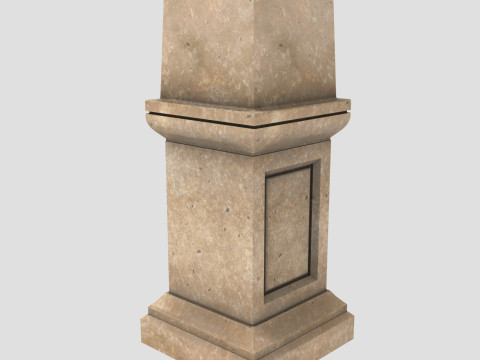 Minimalist Stone Obelisk Game Ready 3D Printable PBR 4K Modelo 3D