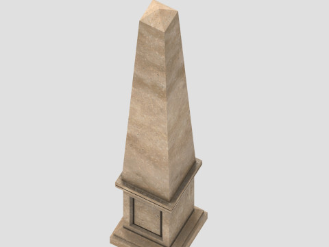 Minimalist Stone Obelisk Game Ready 3D Printable PBR 4K Modelo 3D