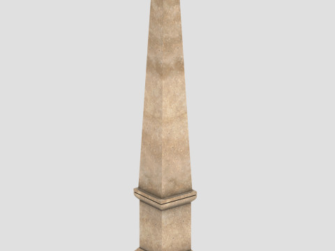 Minimalist Stone Obelisk Game Ready 3D Printable PBR 4K Modelo 3D