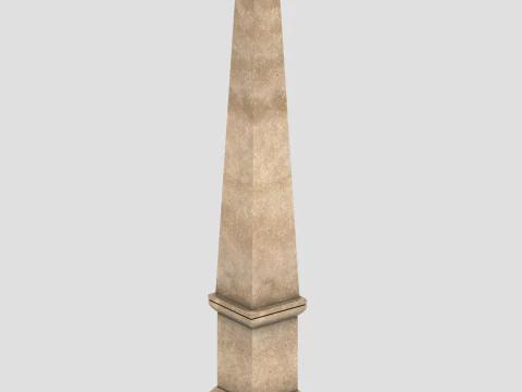 Obelisco de pedra minimalista pronto para jogo em 3D para impress&atilde;o PBR 4K Modelo 3D