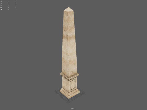 Obelisco de pedra minimalista pronto para jogo em 3D para impress&atilde;o PBR 4K Modelo 3D