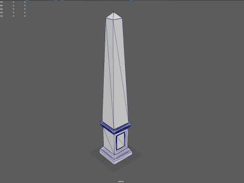 Obelisco de pedra minimalista pronto para jogo em 3D para impress&atilde;o PBR 4K Modelo 3D