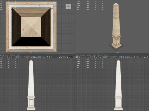 Obelisco de pedra minimalista pronto para jogo em 3D para impress&atilde;o PBR 4K Modelo 3D