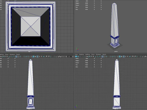 Obelisco de pedra minimalista pronto para jogo em 3D para impress&atilde;o PBR 4K Modelo 3D
