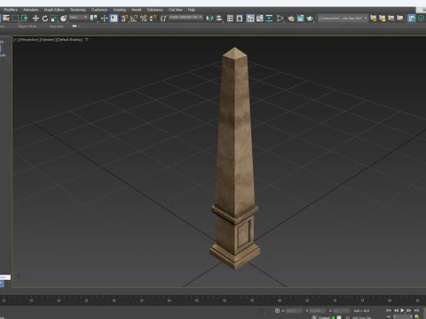 Obelisco de pedra minimalista pronto para jogo em 3D para impress&atilde;o PBR 4K Modelo 3D
