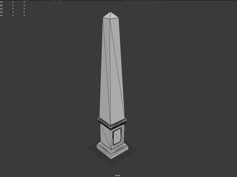 Obelisco de pedra minimalista pronto para jogo em 3D para impress&atilde;o PBR 4K Modelo 3D