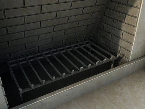 Camino neoclassico decorato con pilastri scanalati Modello 3D