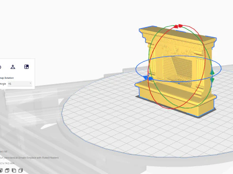 Camino neoclassico decorato con pilastri scanalati Modello 3D