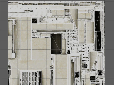 Camino neoclassico decorato con pilastri scanalati Modello 3D