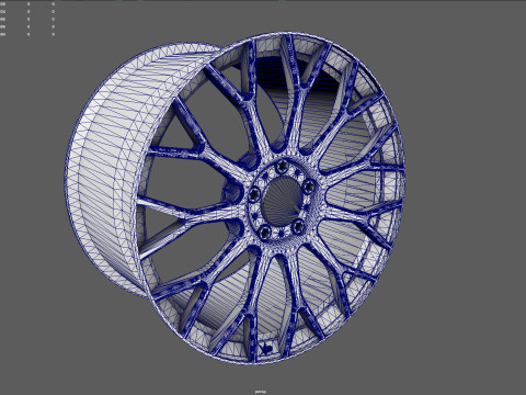 High-Performance Multi Spoke Alloy Wheel Modelo 3D