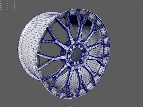 Cerchio in lega a raggi multipli ad alte prestazioni Modello 3D
