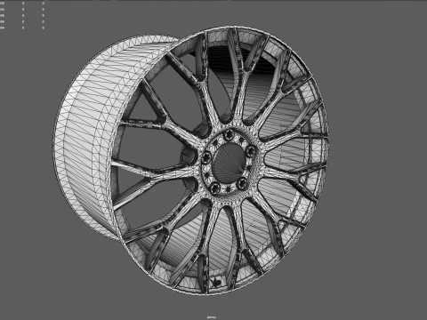 Cerchio in lega a raggi multipli ad alte prestazioni Modello 3D