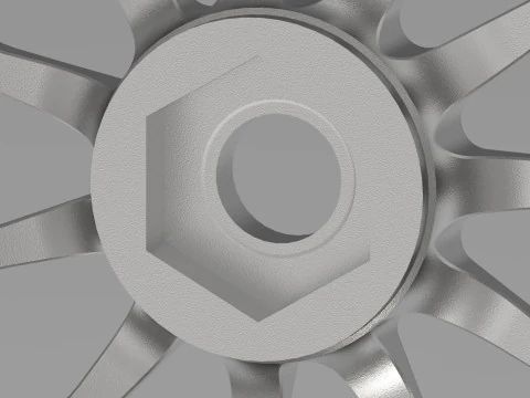 RC Car Racing Style Multi-Spoke Wheel 3D Print Model