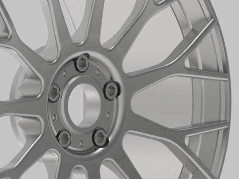 RC Car Racing Style Multi-Spoke Wheel 3Dプリントモデル