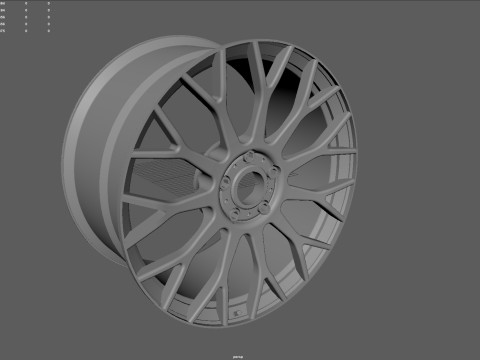 RC Car Racing Style Multi-Spoke Wheel 3Dプリントモデル
