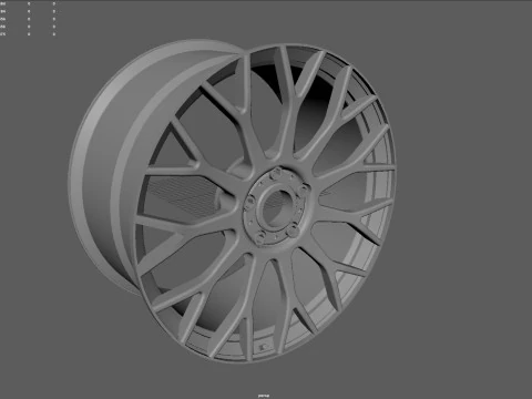 RC Car Racing Style Multi-Spoke Wheel 3D Print Model