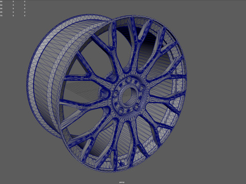 RC Car Racing Style Multi-Spoke Wheel 3Dプリントモデル