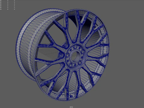 RC Car Racing Style Multi-Spoke Wheel 3D Print Model