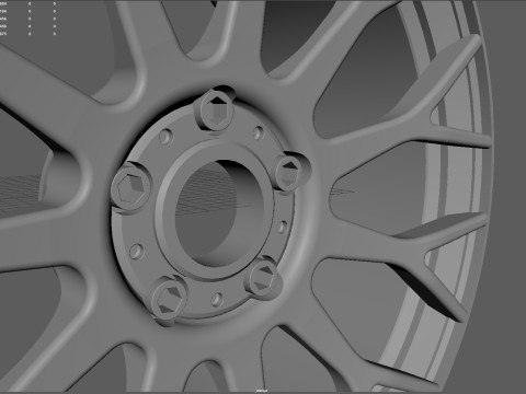 RC Car Racing Style Multi-Spoke Wheel 3Dプリントモデル