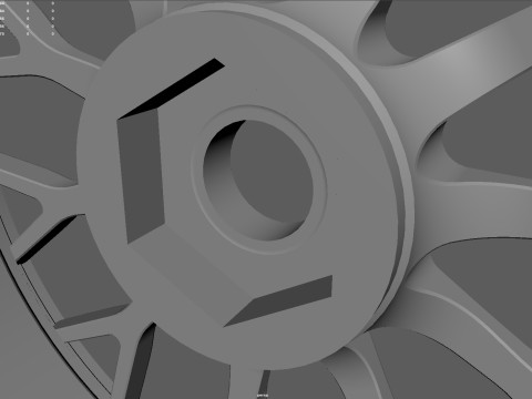 RC Car Racing Style Multi-Spoke Wheel 3Dプリントモデル