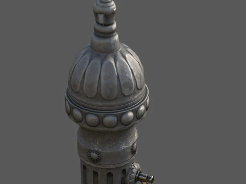 Ornamental Drinking Fountain Low Poly PBR Textured Game Ready 3D Model