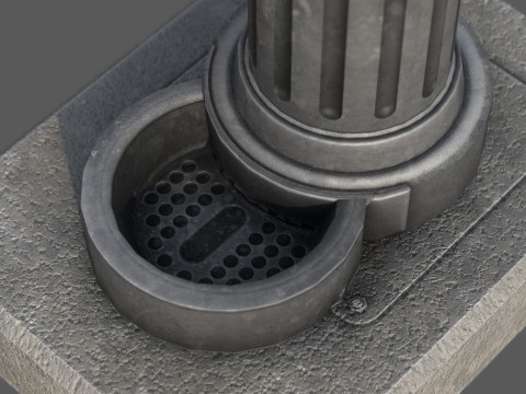 Ornamental Drinking Fountain Low Poly PBR Textured Game Ready 3D-Modell