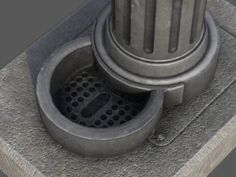 Ornamental Drinking Fountain Low Poly PBR Textured Game Ready 3D Model