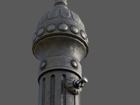 Ornamental Drinking Fountain Low Poly PBR Textured Game Ready 3D-Modell