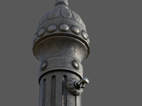 Ornamental Drinking Fountain Low Poly PBR Textured Game Ready 3D Model