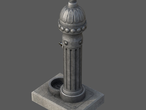 Ornamental Drinking Fountain Low Poly PBR Textured Game Ready 3D-Modell