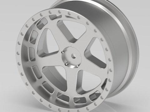 5-Spoke RC Drift Wheel 110 Scale 62mm Diameter - 12mm Hex 3D-Druckmodell