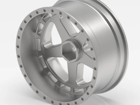 5-Speichen-RC-Driftrad im Ma&szlig;stab 110, 62 mm Durchmesser &ndash; 12 mm Sechskant 3D Druckmodell