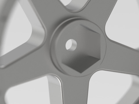 5-Spoke RC Drift Wheel 110 Scale 62mm Diameter - 12mm Hex 3D-Druckmodell