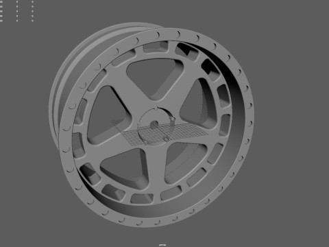 5-Spoke RC Drift Wheel 110 Scale 62mm Diameter - 12mm Hex 3D-Druckmodell