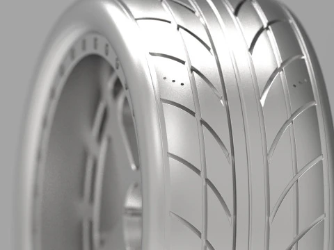 Volante da corsa monopezzo a 5 razze con pneumatico integrato Modello di stampa 3D