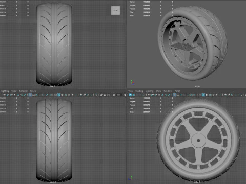 Volante da corsa monopezzo a 5 razze con pneumatico integrato Modello di stampa 3D